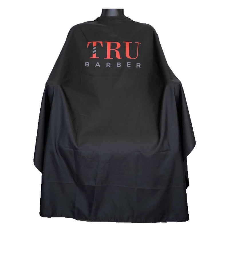 TRU BARBER Silicone neck cape, Professional Cape with Snap Closure Hair Salon Cutting Cape, Barber Cape, Barbershop cape, 50" x 58â€ (Blak/Red) - Image 1